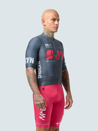 SYN Men's Pro Team Jersey  Grey Pink - Pro Fit cykeltrøje