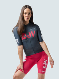 SYN Women's Pro Team Jersey  Grey Pink - Pro Fit cykeltrøje til kvinder