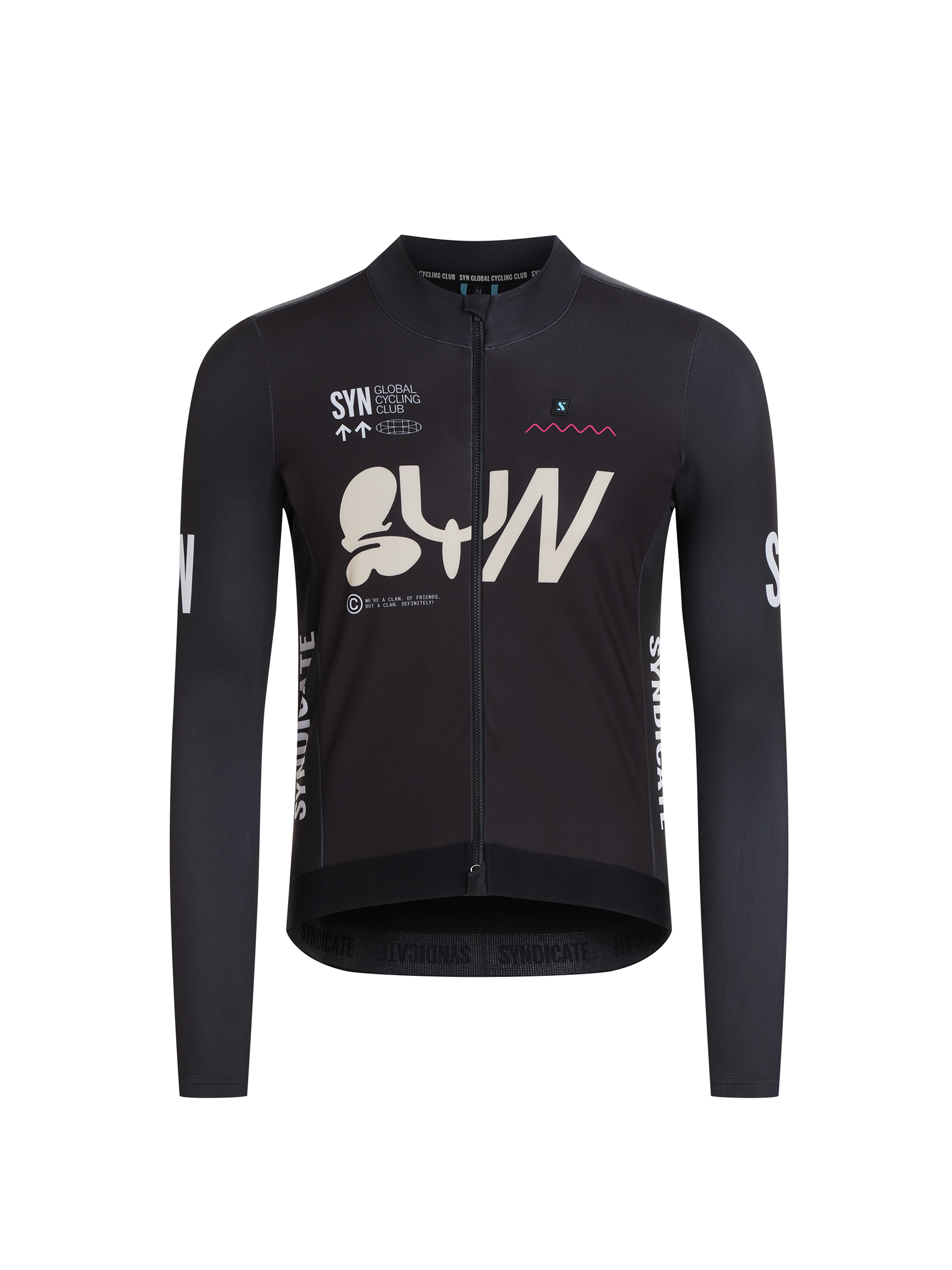 SYN Men's Pro Team Shield Langærmet Jersey Ace - Vindtæt og varm langærmet vinter trøje til kolde ture