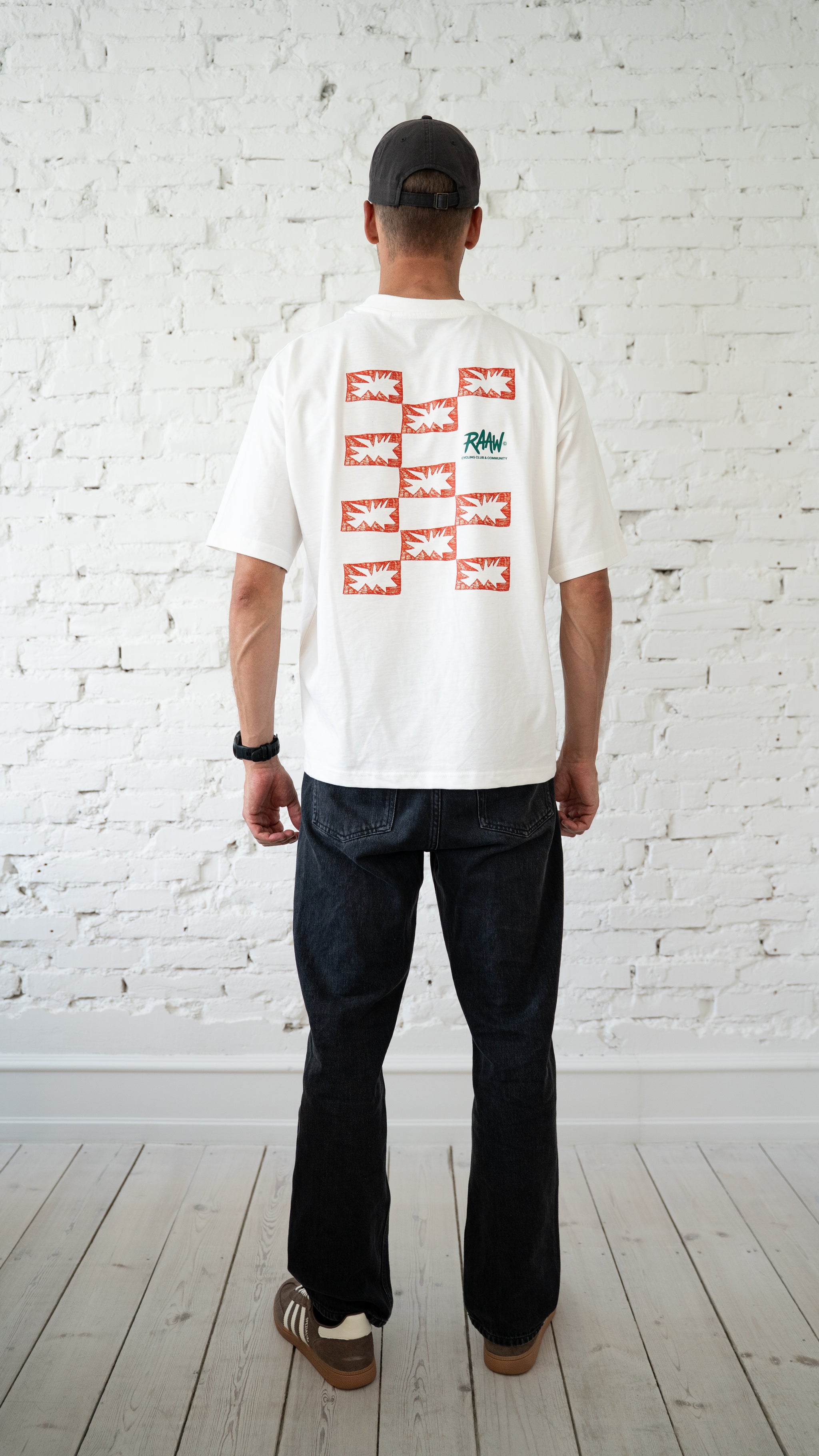 Endless Roads Rust Check - Box Fit Tee Off-white