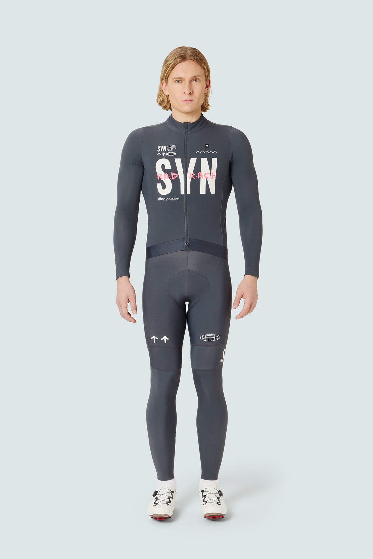SYN Men's Pro RAD RACE Thermal Langærmet Jersey 2.0 - Grigio Black