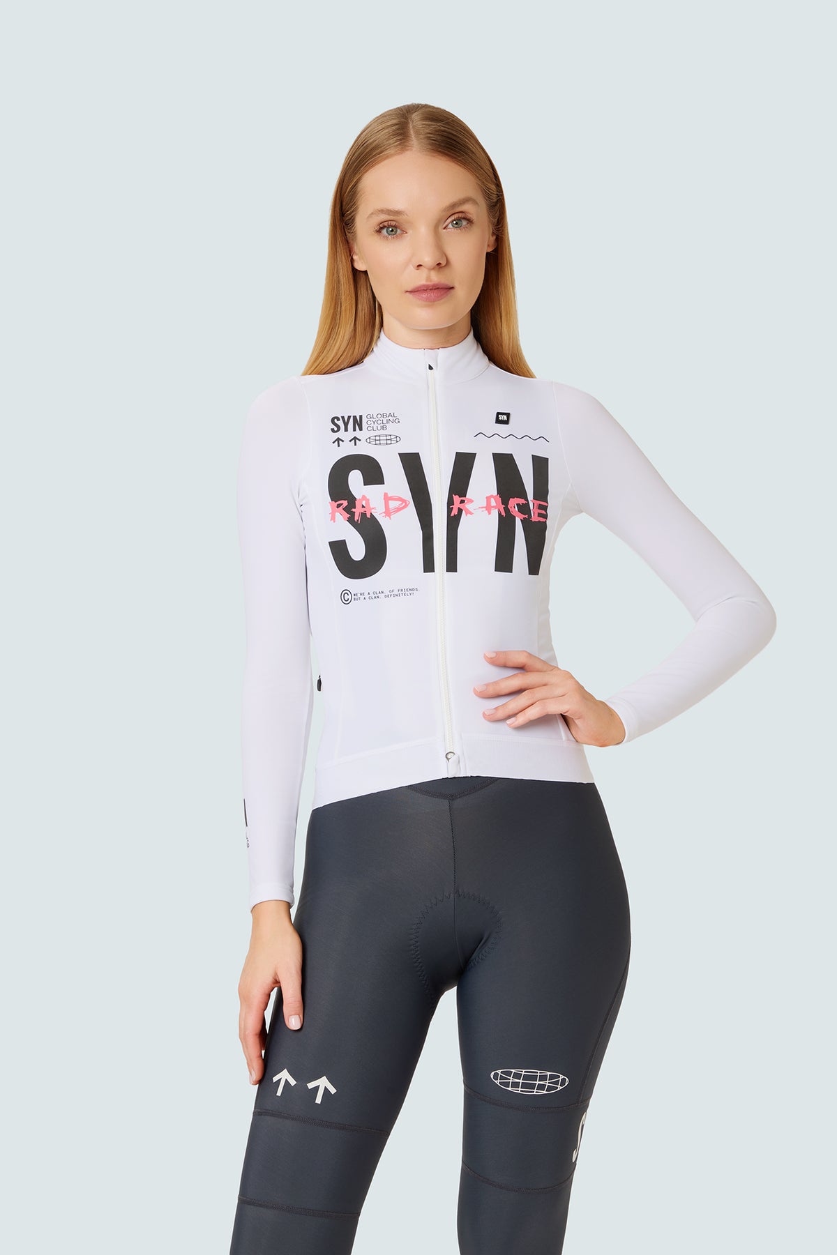 SYN Women's Pro RAD RACE Thermal Langærmet Jersey 2.0 - White