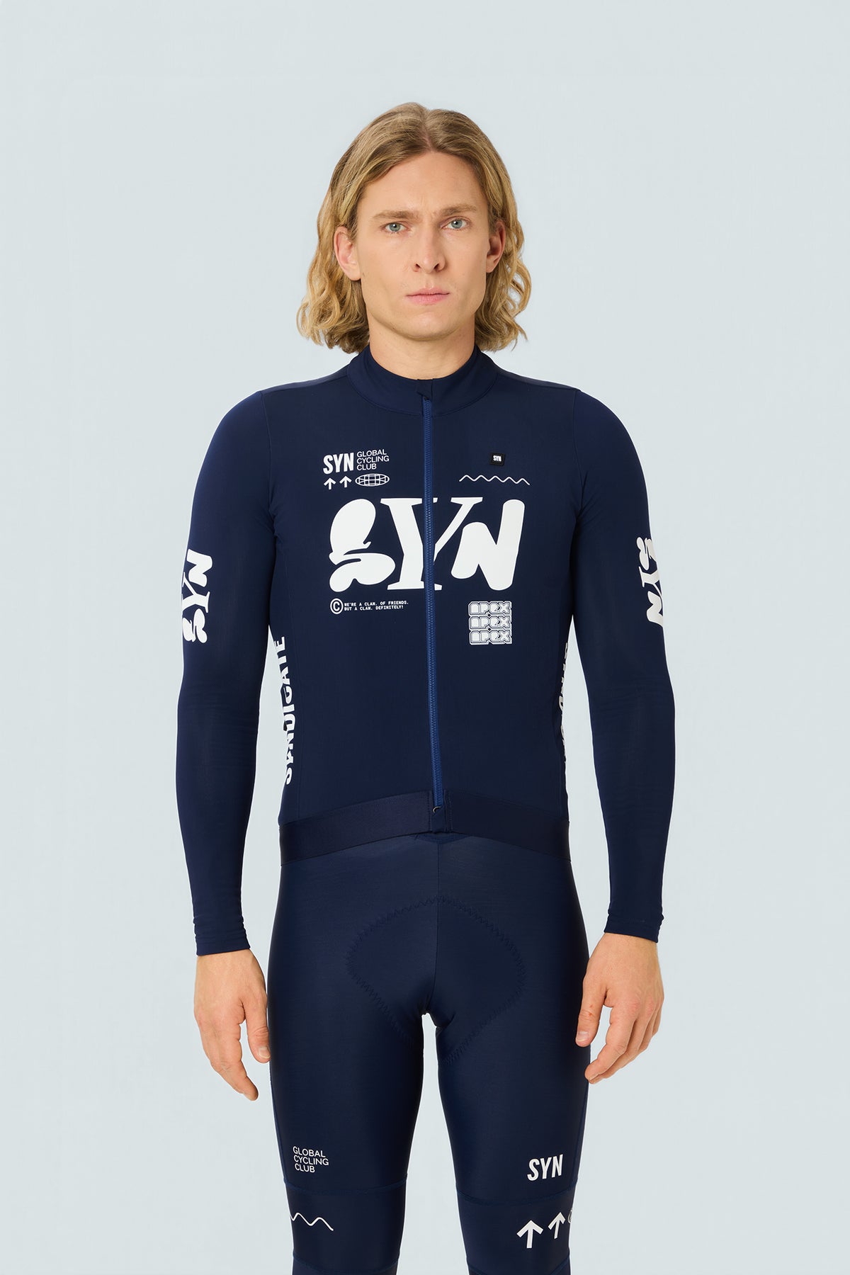 SYN Men's Pro Team APEX Thermal Langærmet Jersey 2.0 - Dark Blue - modelbillede - AW26_PRO_TEAM_APEX_male_outfit_1_01_5311