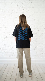 Endless Roads Race Check - Box Fit Tee Black / Blue