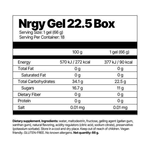 Nduranz Nrgy Gel 22.5 - 18 stk.