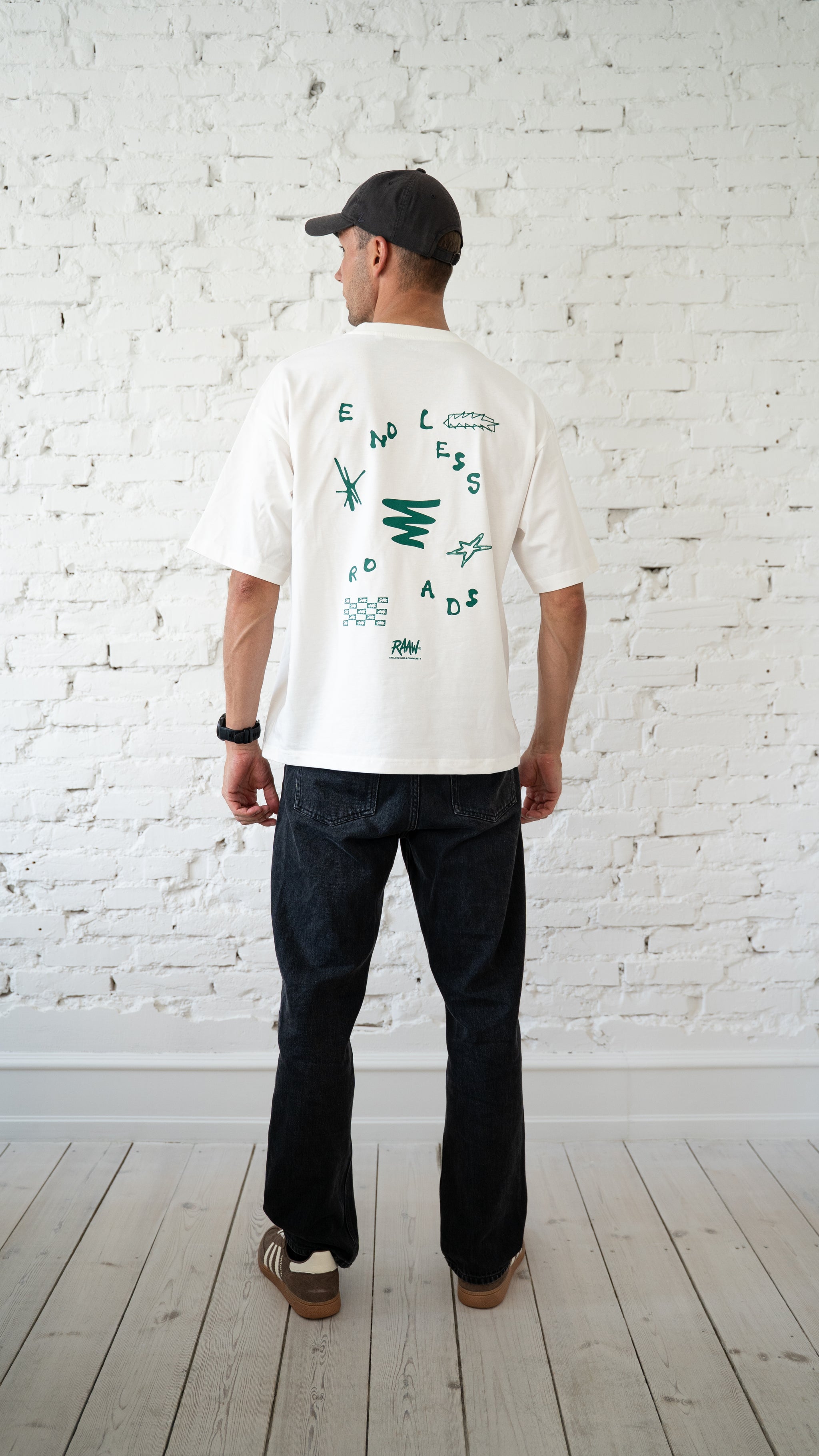 Endless Roads Icons - Box Fit Tee Off-white / Green