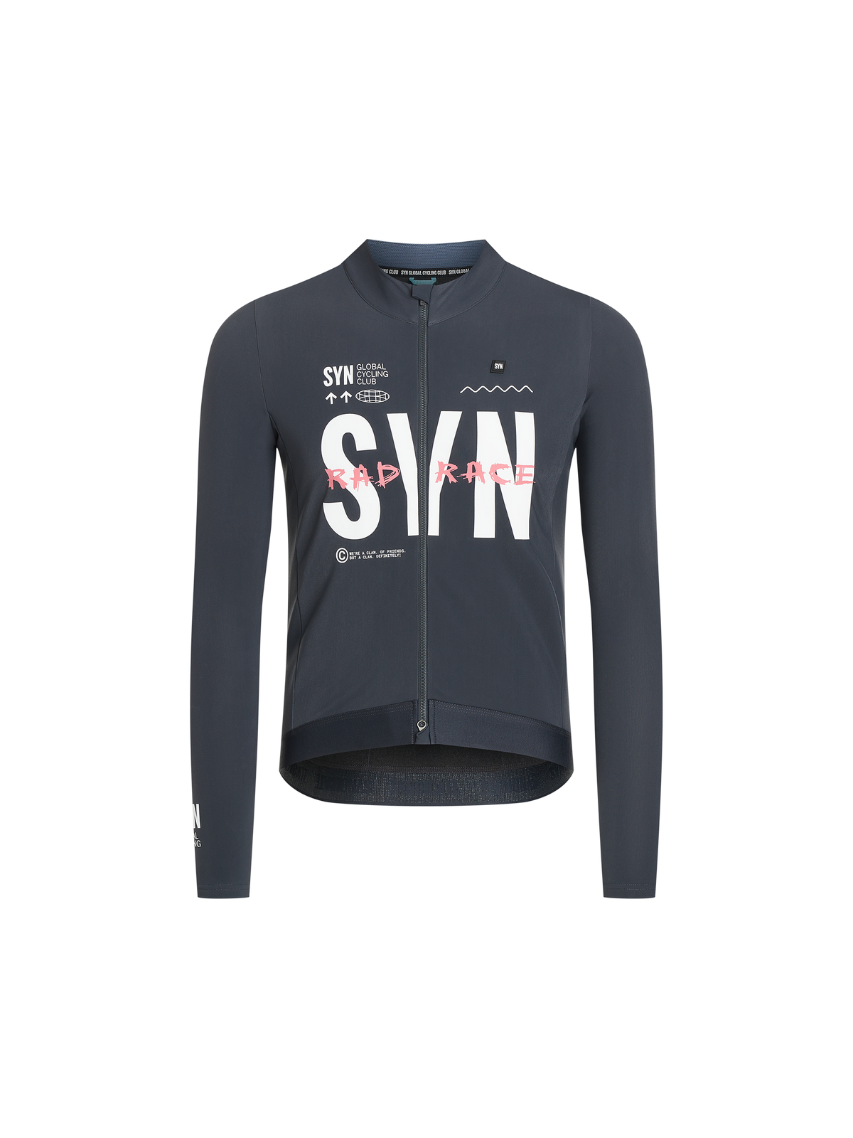 SYN Men's Pro RAD RACE Thermal Langærmet Jersey 2.0 - Grigio Black