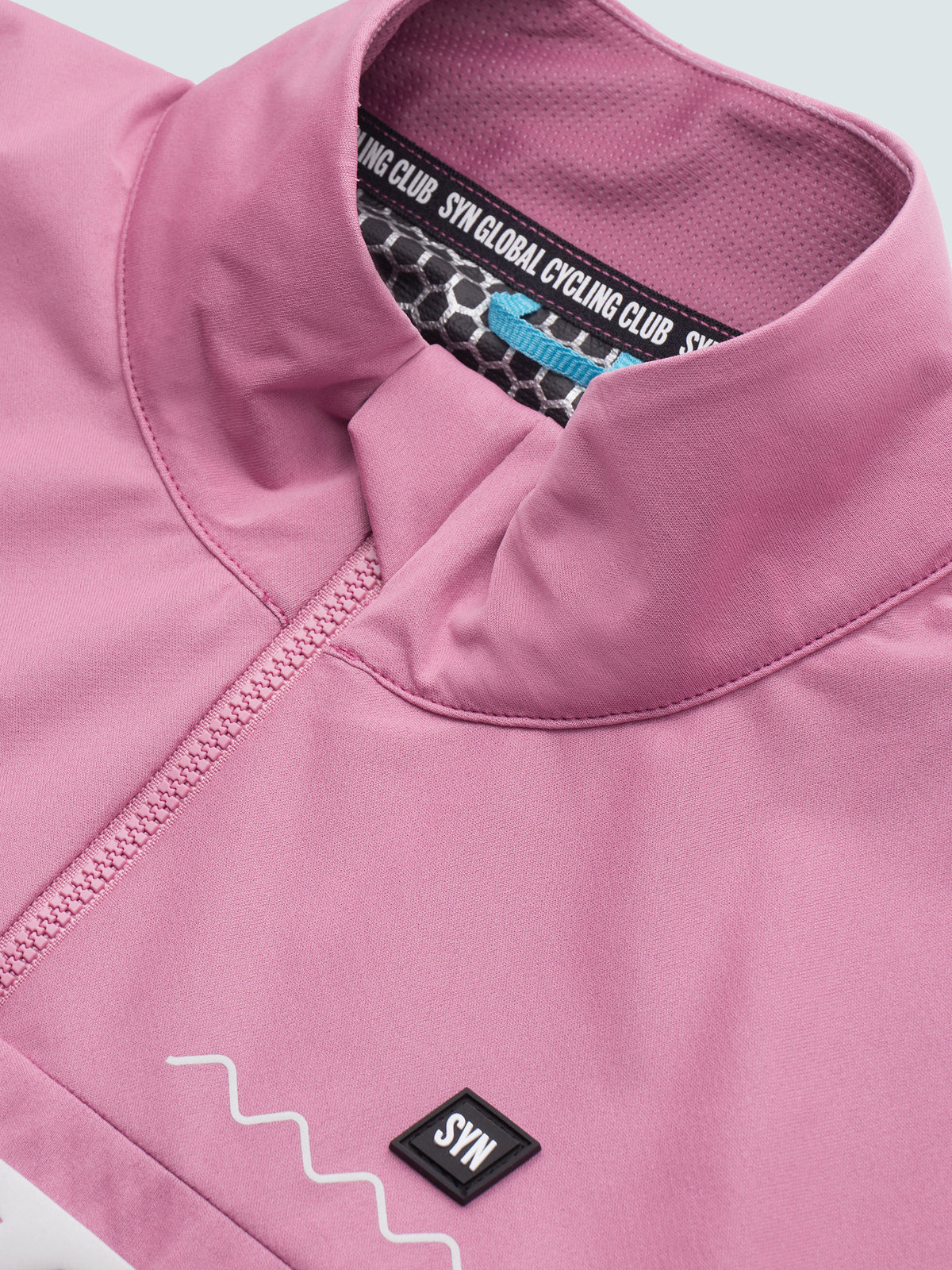 SYN Men's Pro Team APEX Club Jacket 2.0 - Blush - closeup - PRO_TEAM_APEX_CLUB_JACKET_W_BLUSH_DET2