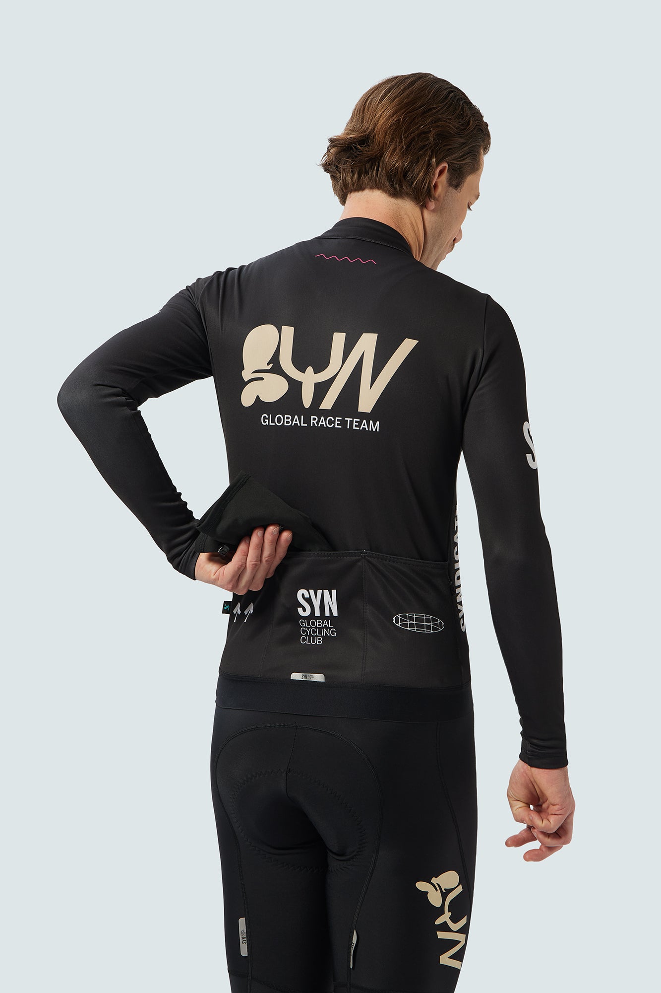 SYN Men's Pro Team Shield Langærmet Jersey Ace - Vindtæt og varm langærmet vinter trøje til kolde ture