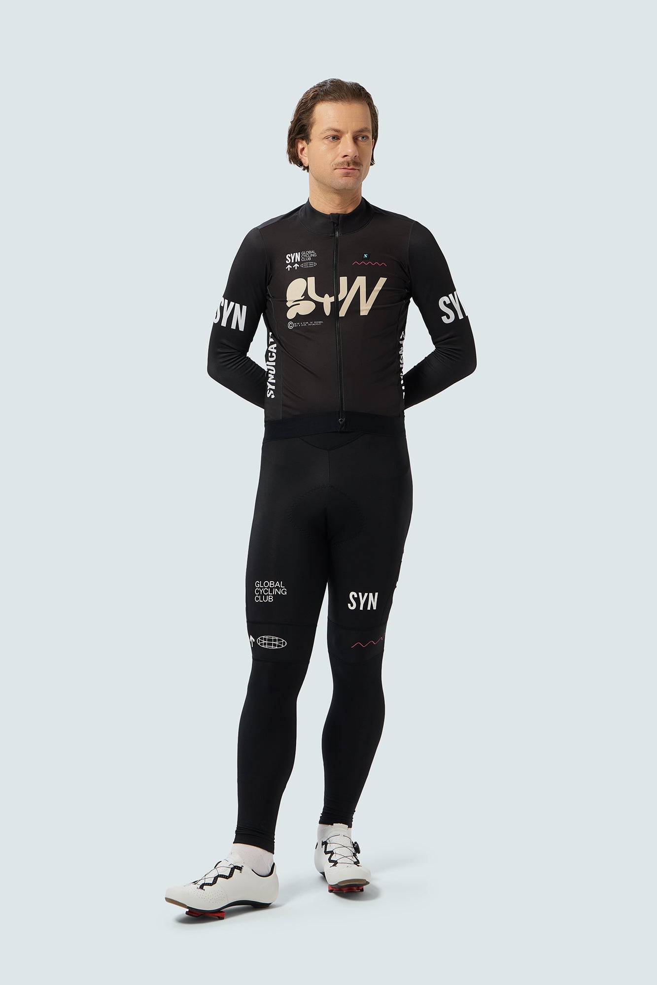 SYN Men's Pro Team Shield Langærmet Jersey Ace - Vindtæt og varm langærmet vinter trøje til kolde ture