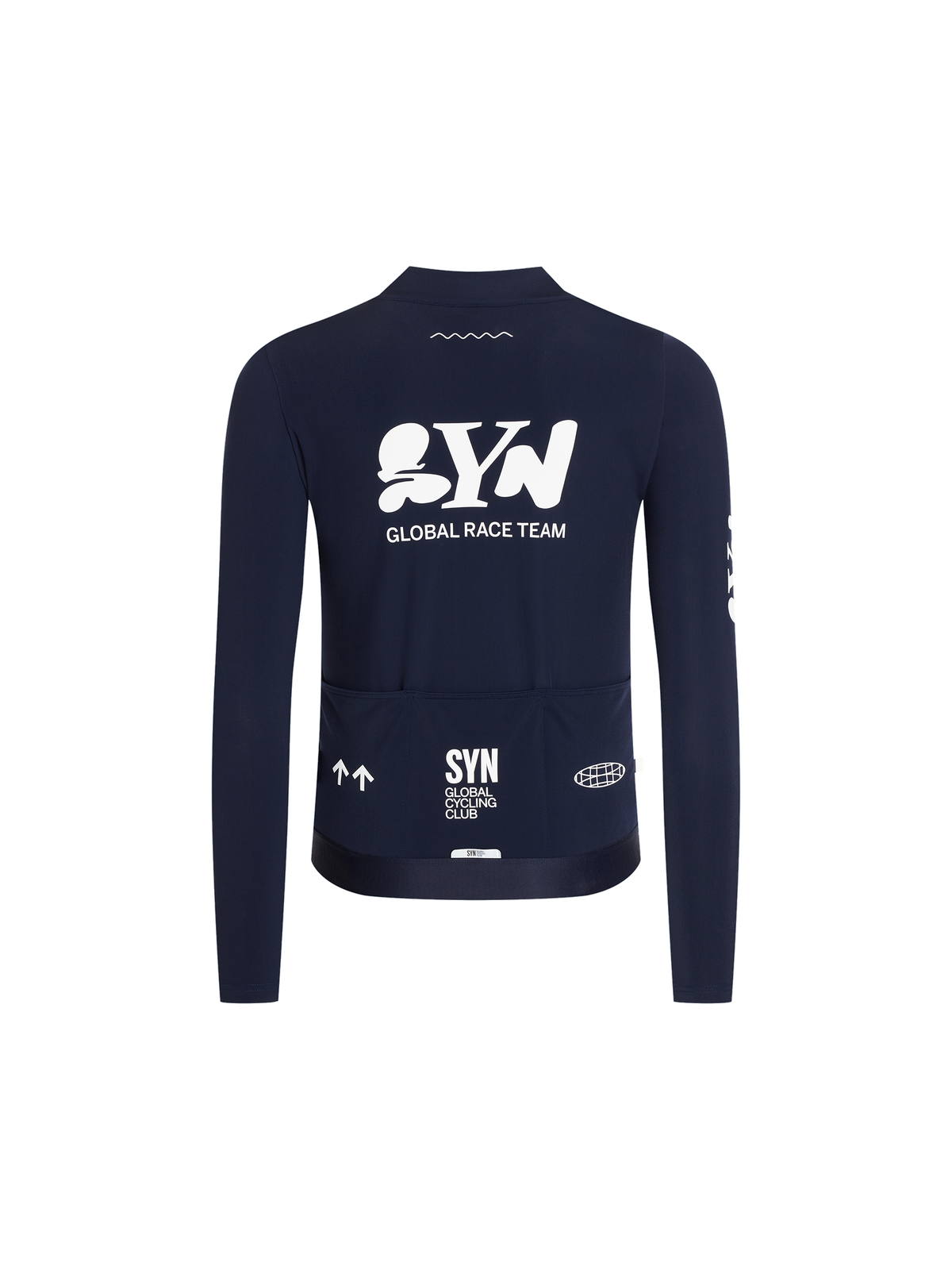SYN Men's Pro Team APEX Thermal Langærmet Jersey 2.0 - Dark Blue - bagside
