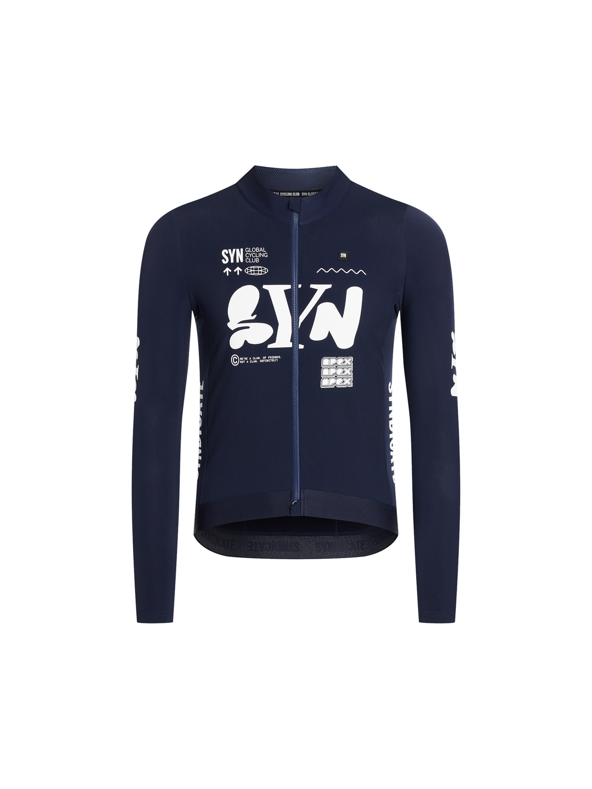 SYN Men's Pro Team APEX Thermal Langærmet Jersey 2.0 - Dark Blue - forside