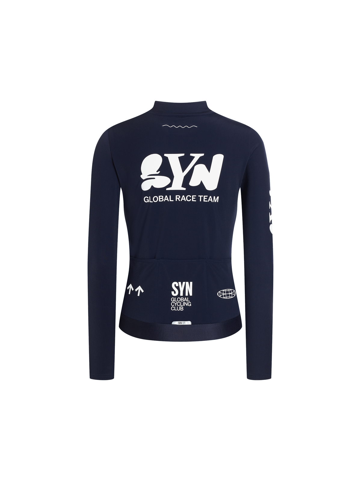 SYN Women's Pro Team APEX Thermal Langærmet Jersey 2.0 - Dark Blue - bagside